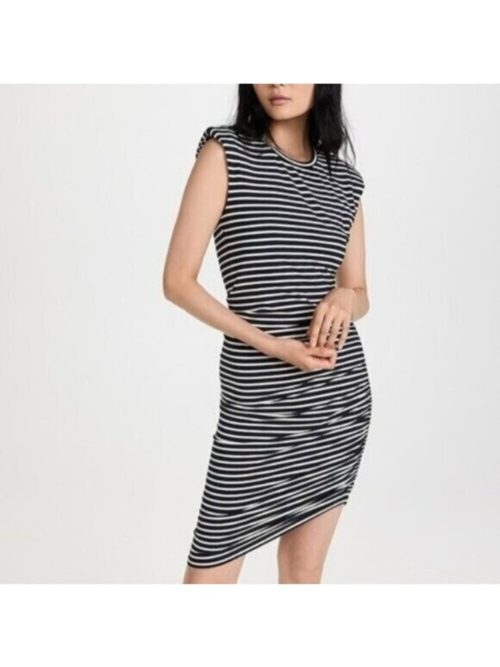 Veronica Beard Brompton Dress S Navy Blue White Striped Nautical Preppy Sailor